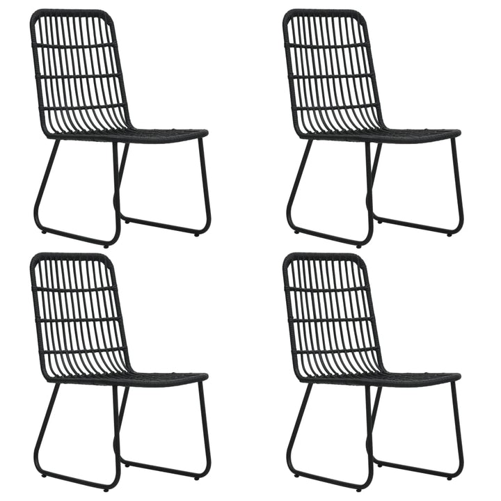 udendørs spisebordssæt 5 dele polyrattan og glas