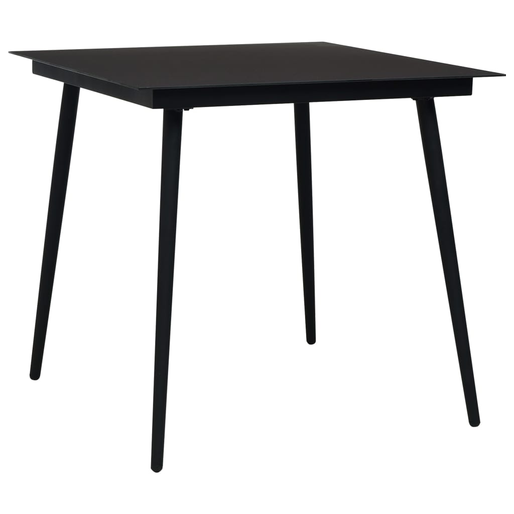 udendørs spisebordssæt 5 dele polyrattan og glas