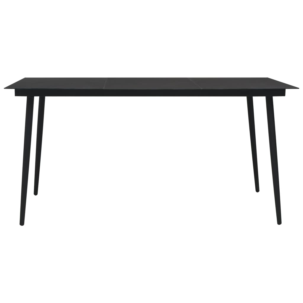 udendørs spisebordssæt 7 dele polyrattan og glas