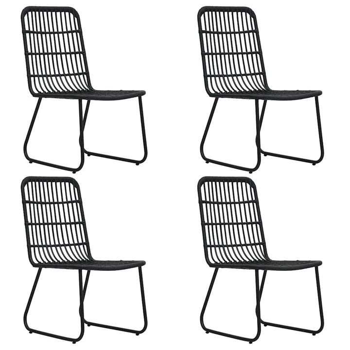 udendørs spisebordssæt 5 dele polyrattan og glas
