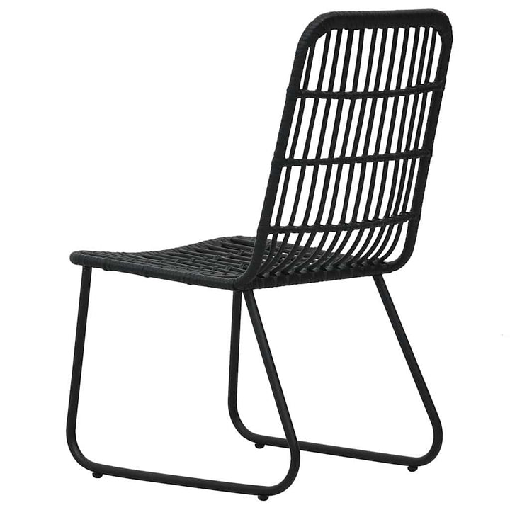 udendørs spisebordssæt 5 dele polyrattan og glas