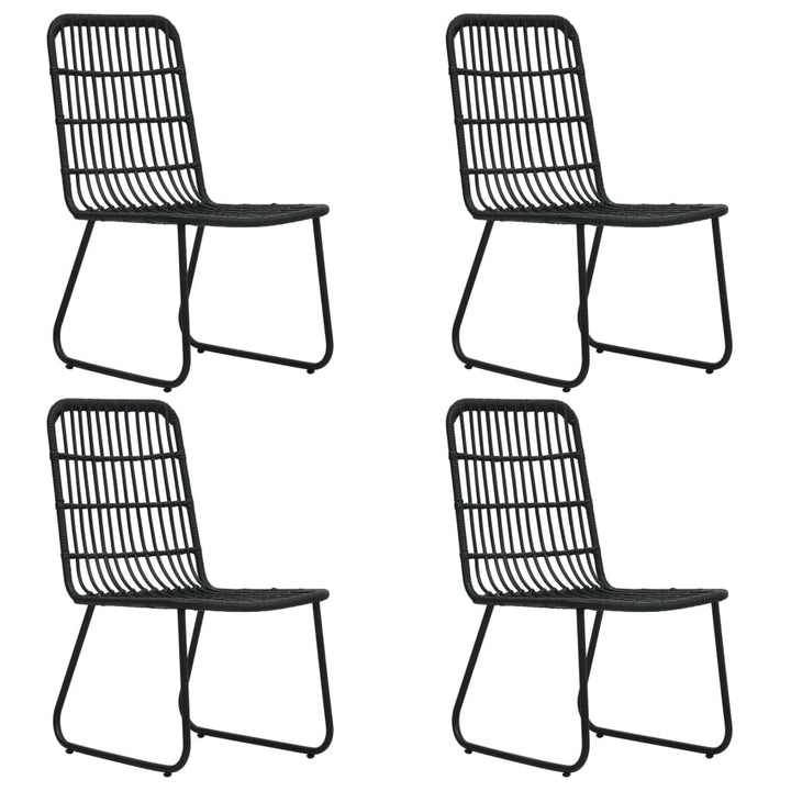 udendørs spisebordssæt 5 dele polyrattan og glas