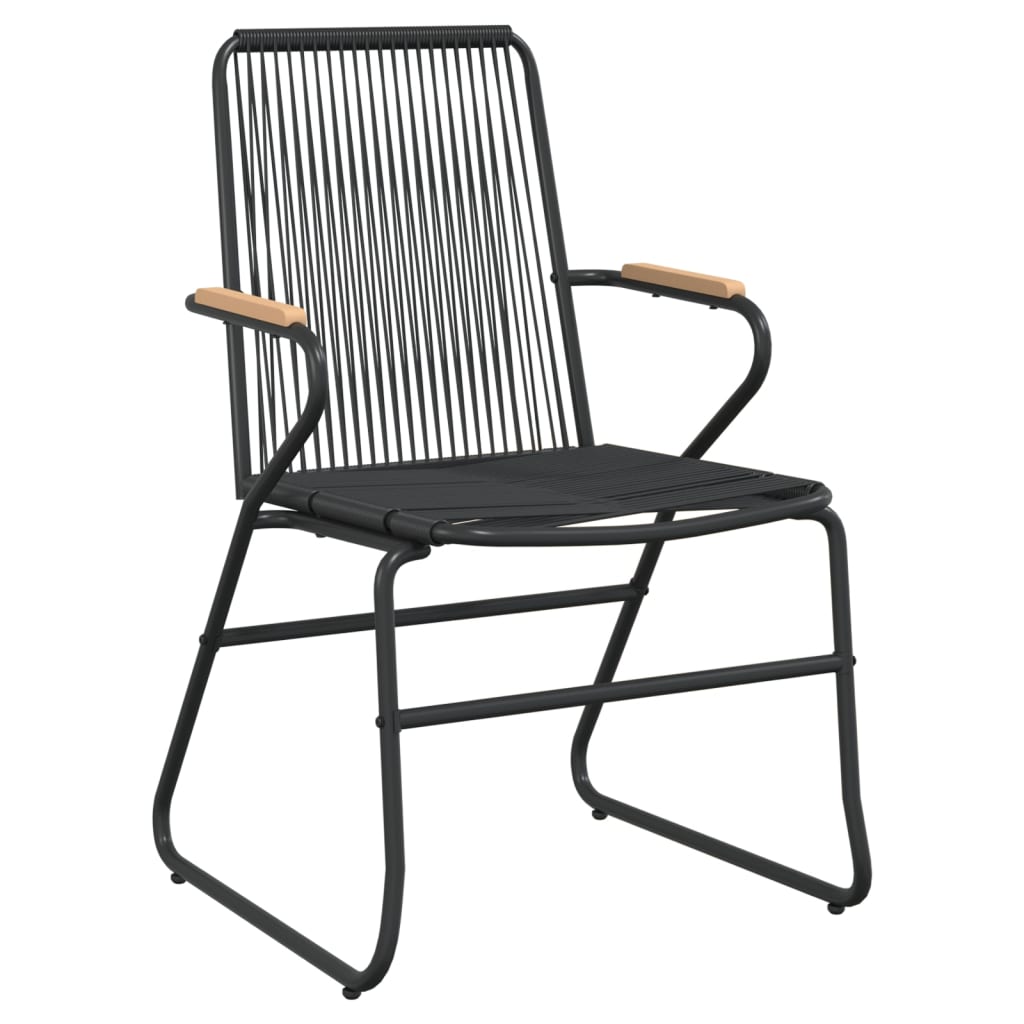 spisebordssæt til haven 7 dele PVC-rattan sort