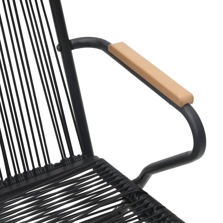 spisebordssæt til haven 7 dele PVC-rattan sort