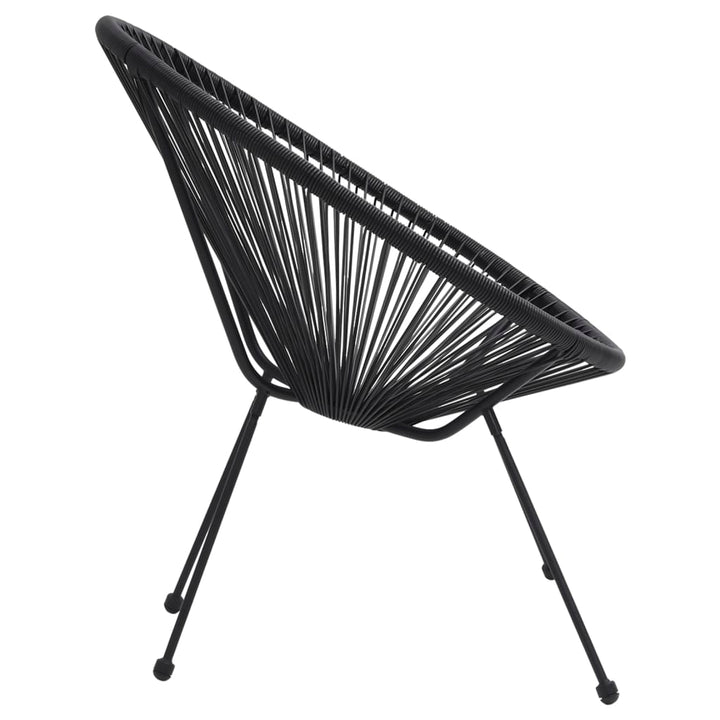 spisebordssæt til haven 3 dele PVC-rattan sort