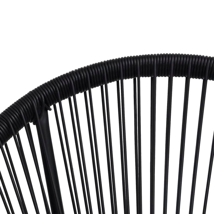 spisebordssæt til haven 5 dele PVC-rattan sort