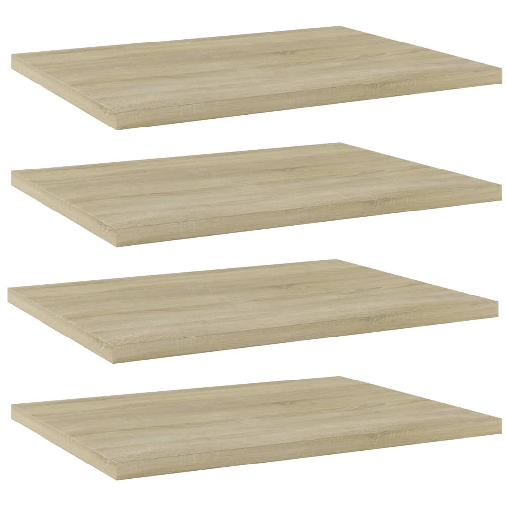 boghylder 4 stk. 40x30x1,5 cm konstrueret træ sonoma-eg