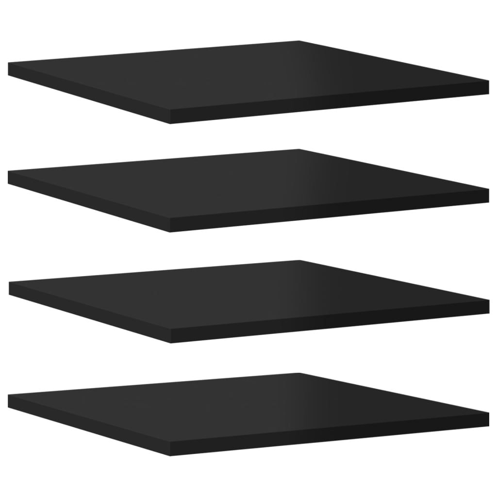 boghylder 8 stk. 40x40x1,5 cm konstrueret træ sort højglans