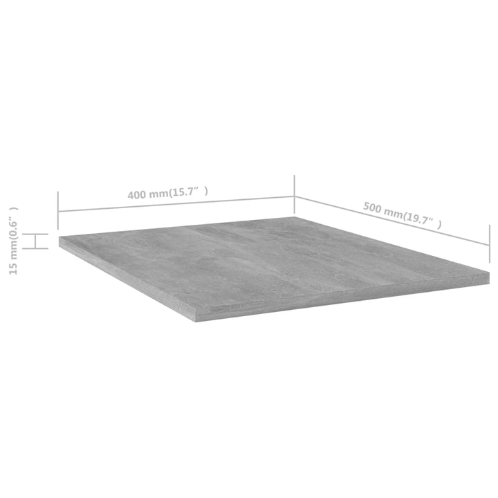 boghylder 4 stk. 40x50x1,5 cm konstrueret træ betongrå