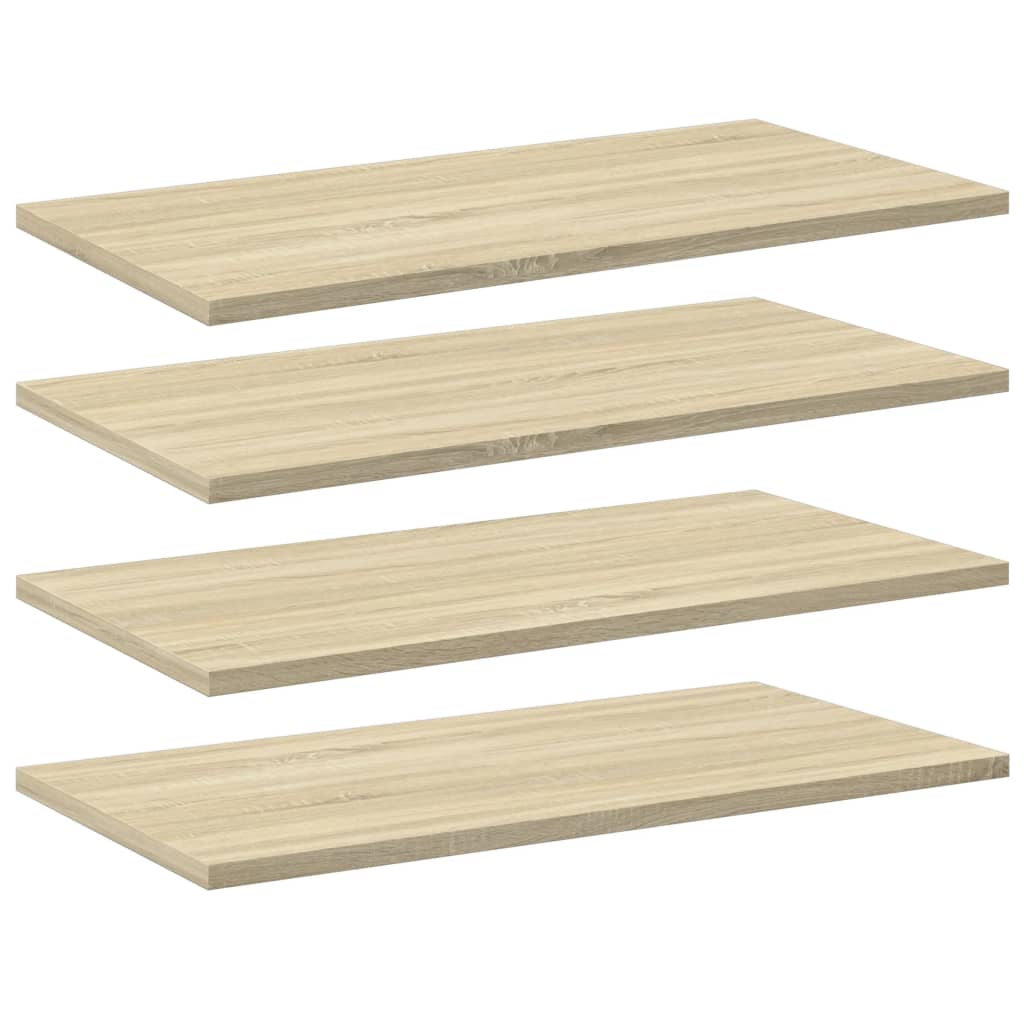 boghylder 4 stk. 60x30x1,5 cm konstrueret træ sonoma-eg