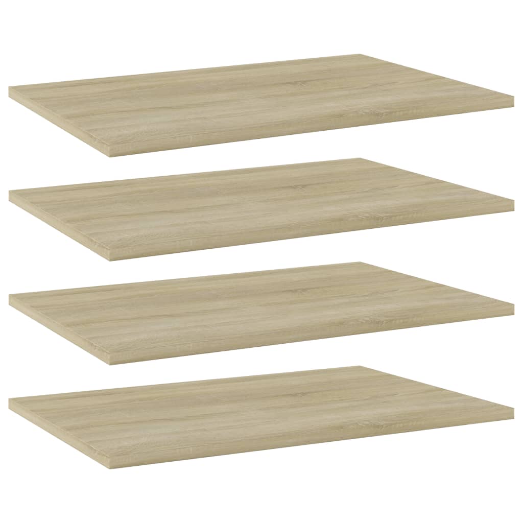 boghylder 4 stk. 60x40x1,5 cm konstrueret træ sonoma-eg