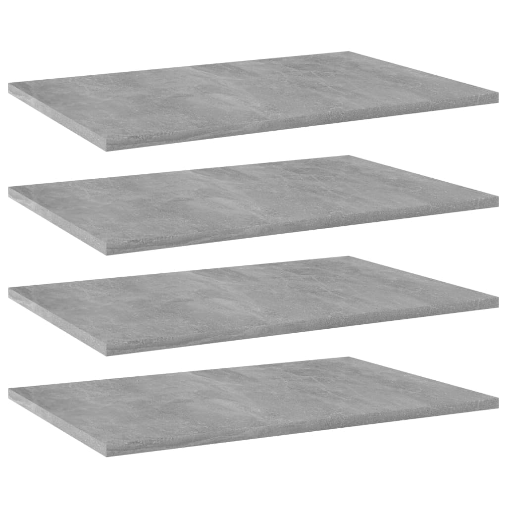 boghylder 4 stk. 60x40x1,5 cm konstrueret træ betongrå