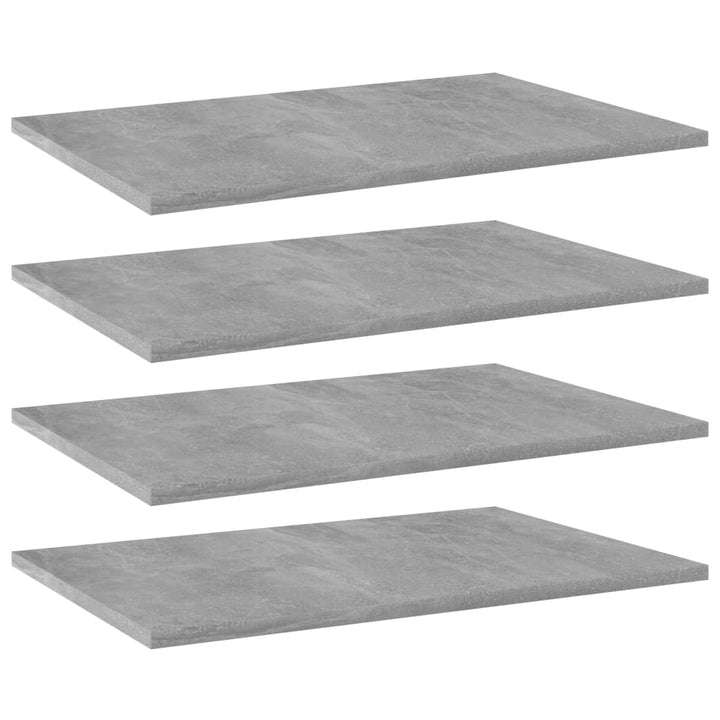 boghylder 4 stk. 60x40x1,5 cm konstrueret træ betongrå