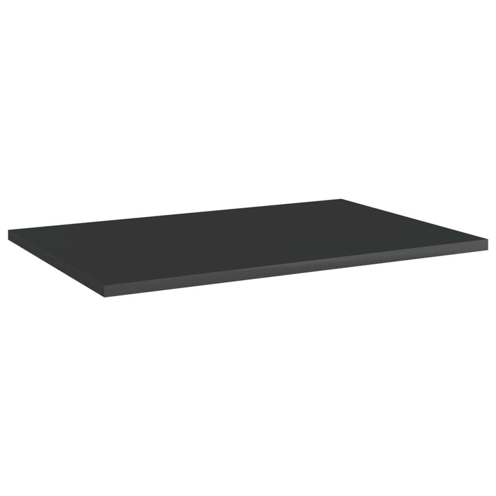 boghylder 8 stk. 60x40x1,5 cm konstrueret træ sort højglans