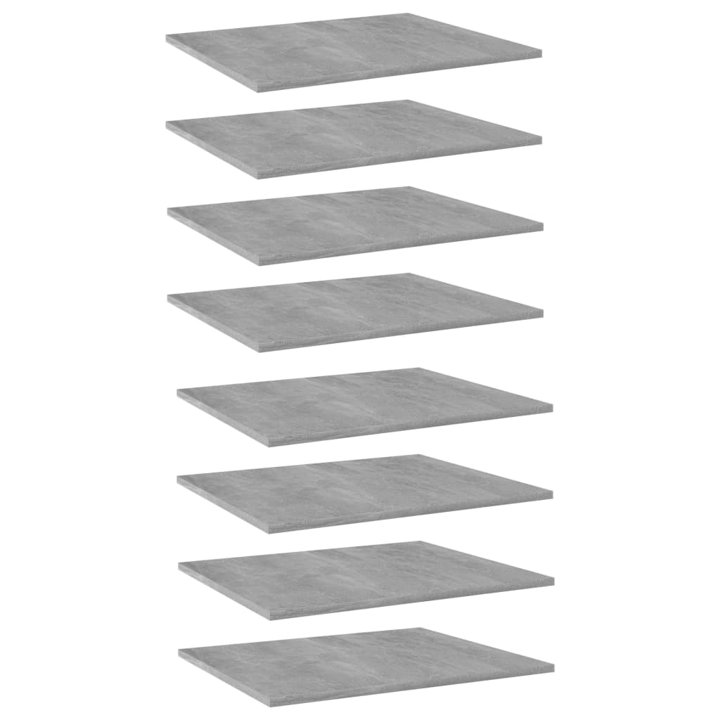 boghylder 8 stk. 60x50x1,5 cm spånplade betongrå