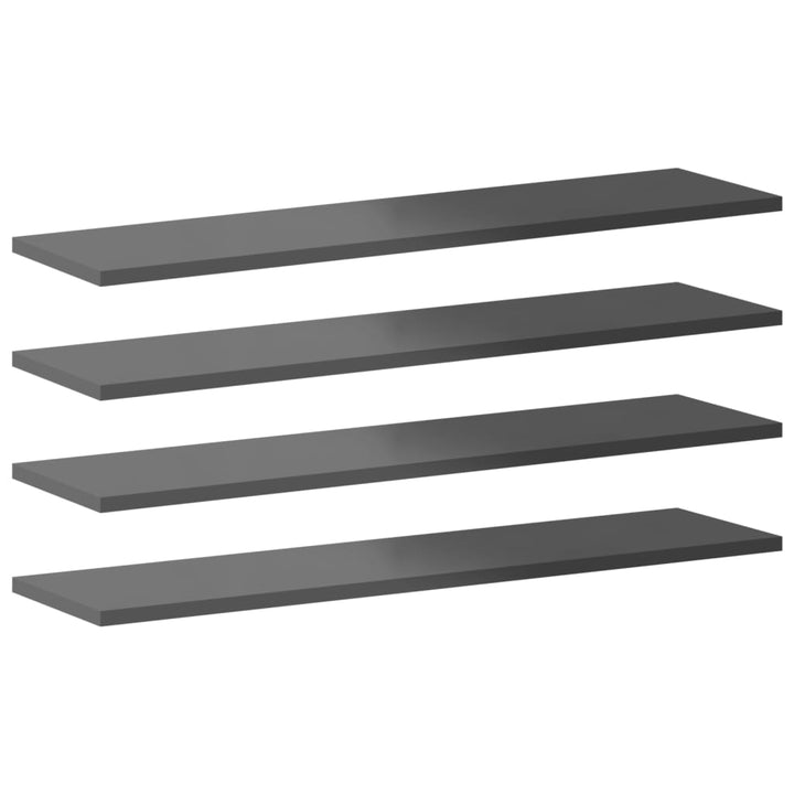 boghylder 8 stk. 80x20x1,5 cm konstrueret træ grå højglans