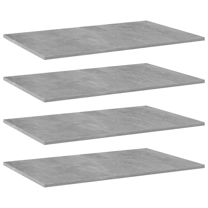 boghylder 4 stk. 80x50x1,5 cm konstrueret træ betongrå