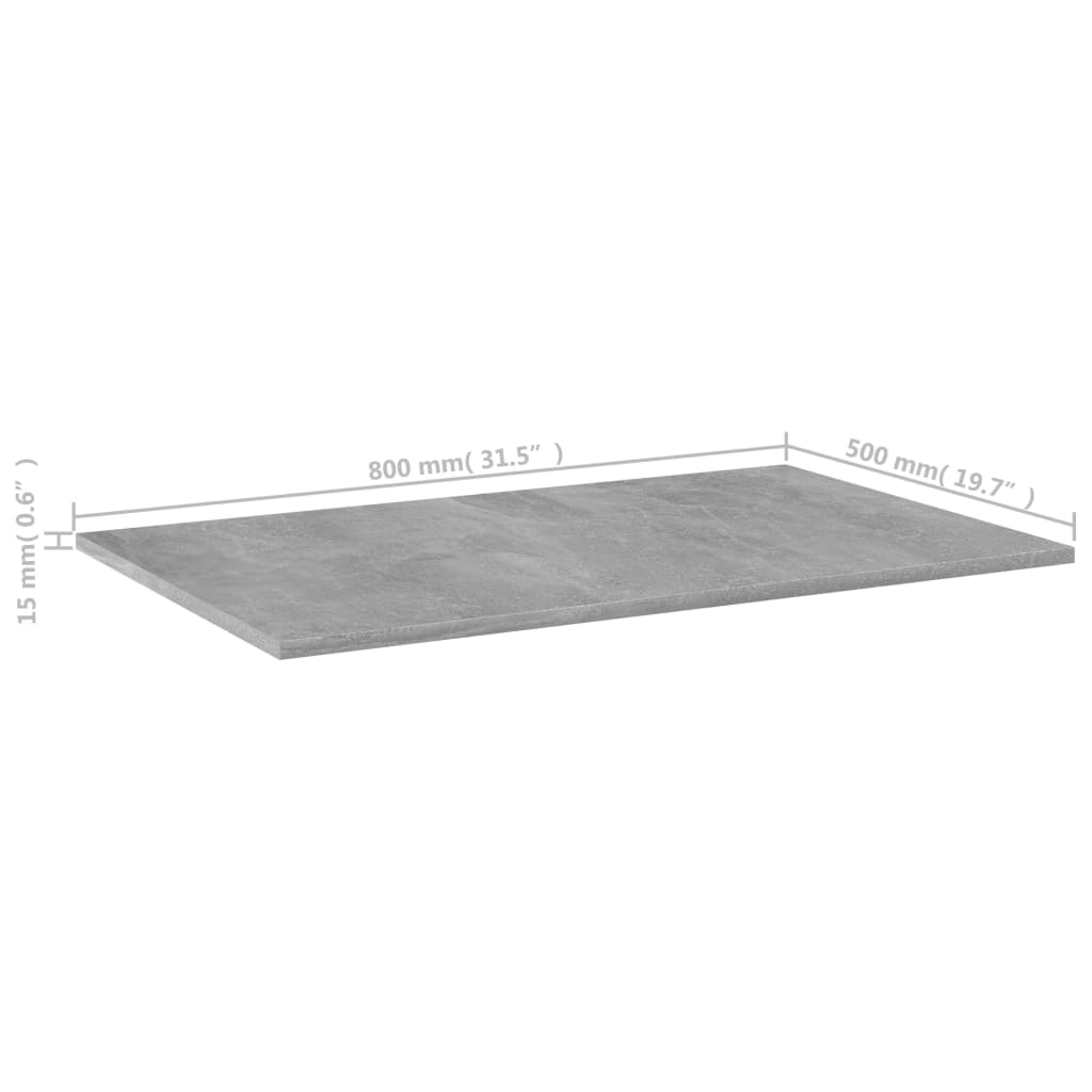 boghylder 4 stk. 80x50x1,5 cm konstrueret træ betongrå