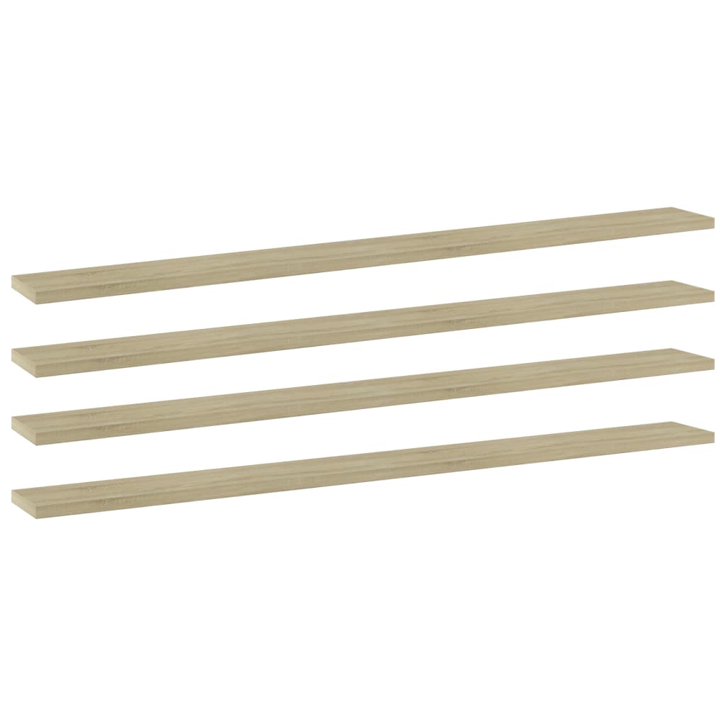 boghylder 4 stk. 100x10x1,5 cm konstrueret træ sonoma-eg