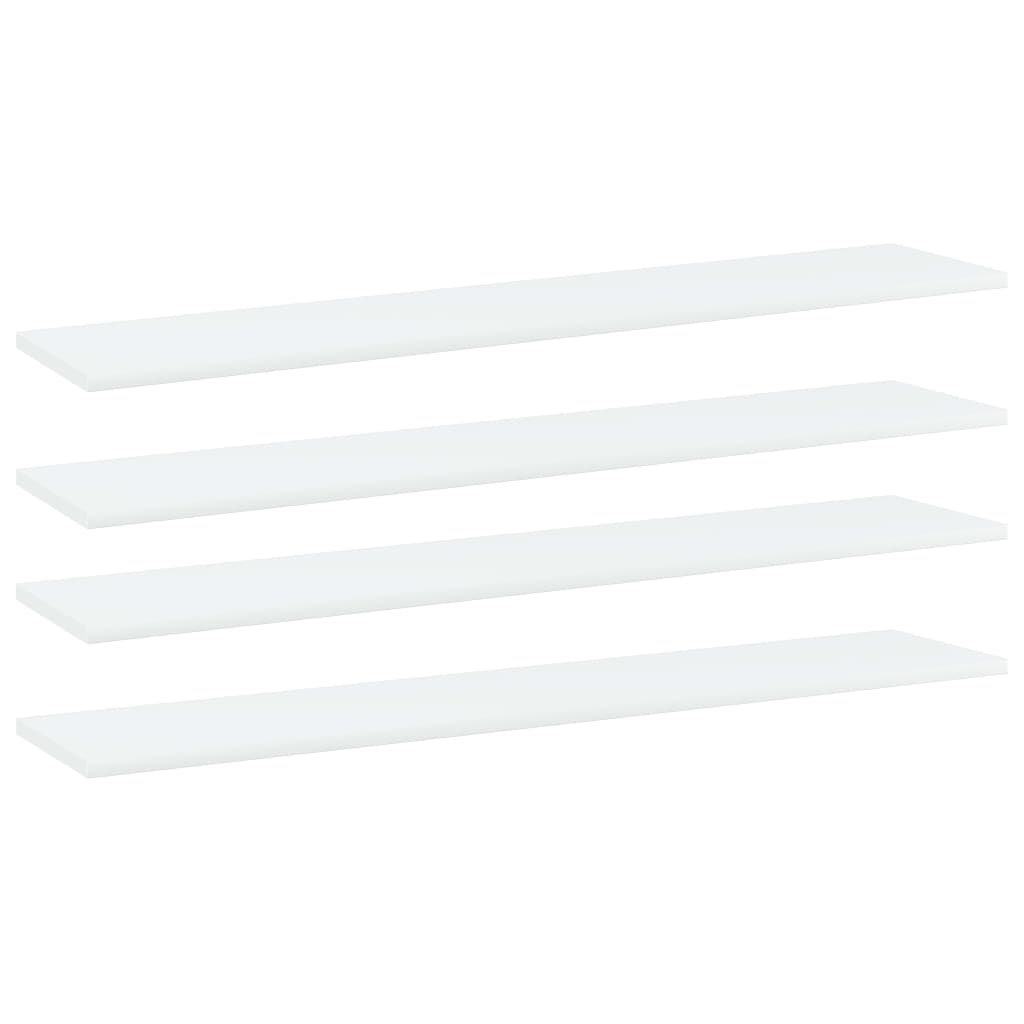 boghylder 4 stk. 100x20x1,5 cm konstrueret træ hvid