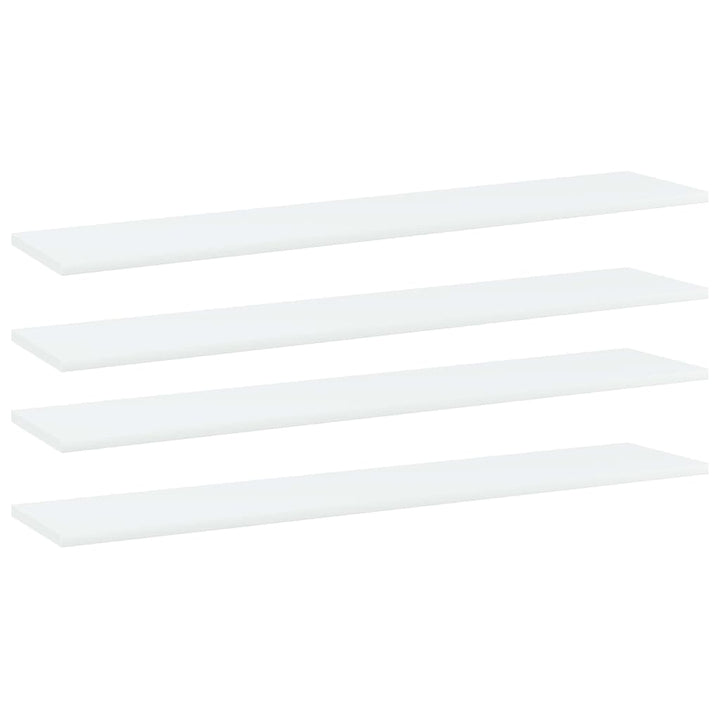 boghylder 4 stk. 100x20x1,5 cm konstrueret træ hvid