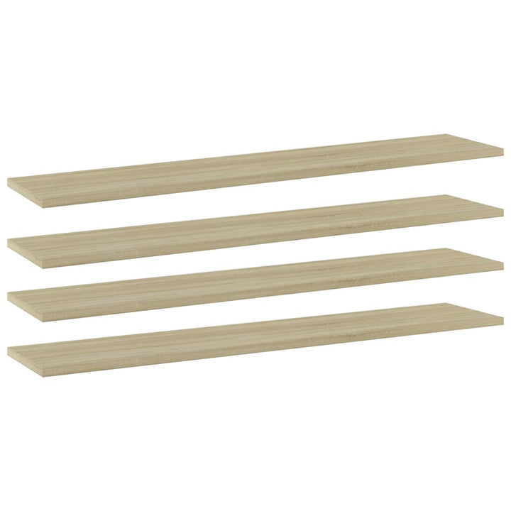 boghylder 4 stk. 100x20x1,5 cm konstrueret træ sonoma-eg