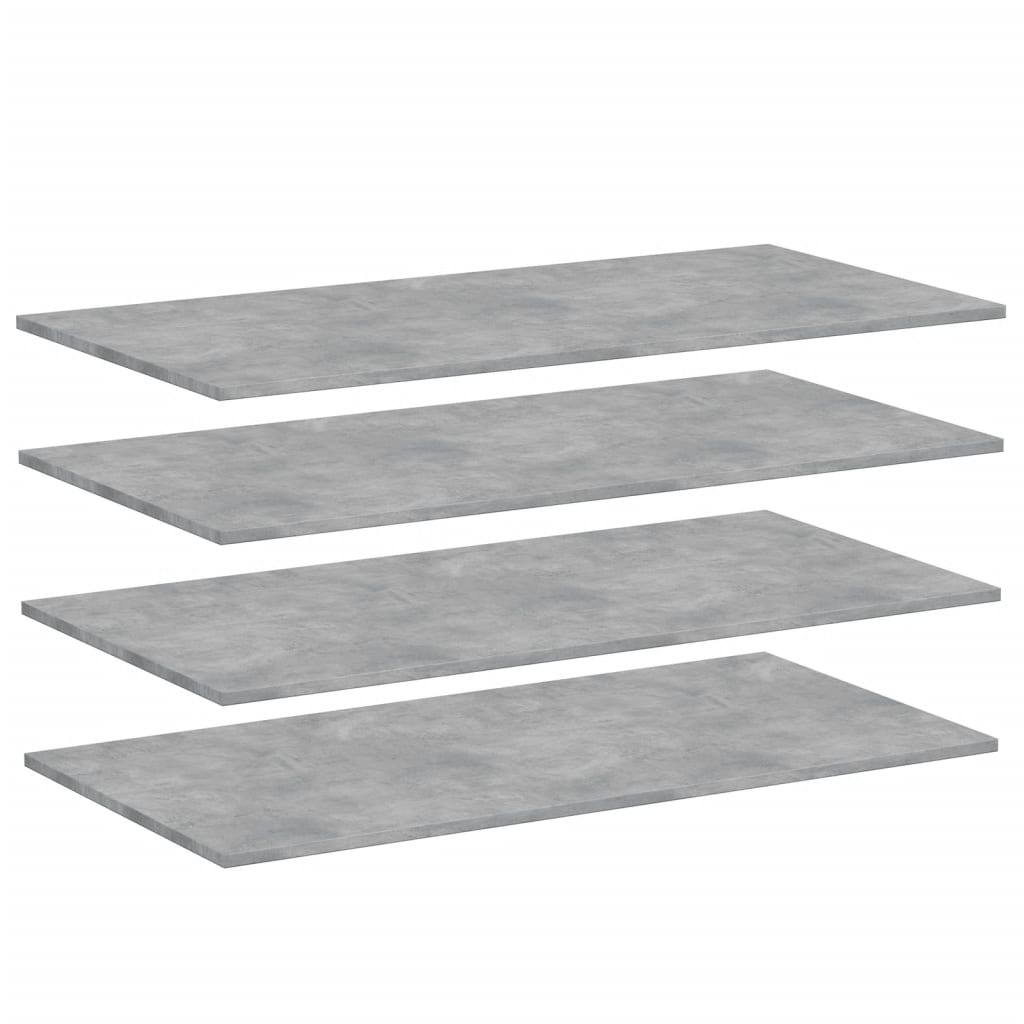 boghylder 4 stk. 100x50x1,5 cm konstrueret træ betongrå