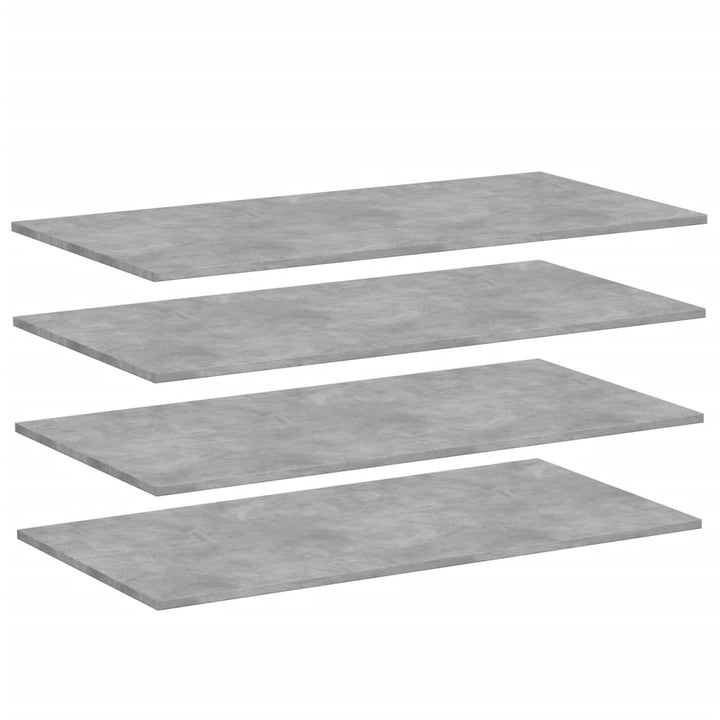 boghylder 4 stk. 100x50x1,5 cm konstrueret træ betongrå