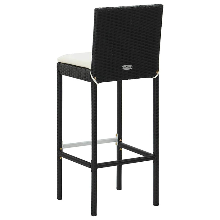 barsæt til haven 3 dele med hynder polyrattan sort