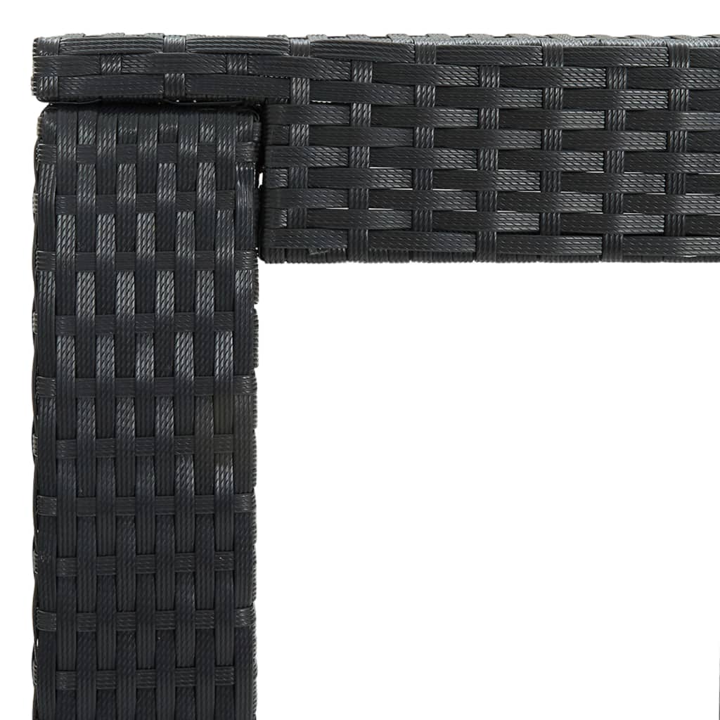 udendørs barsæt 5 dele med hynder polyrattan sort