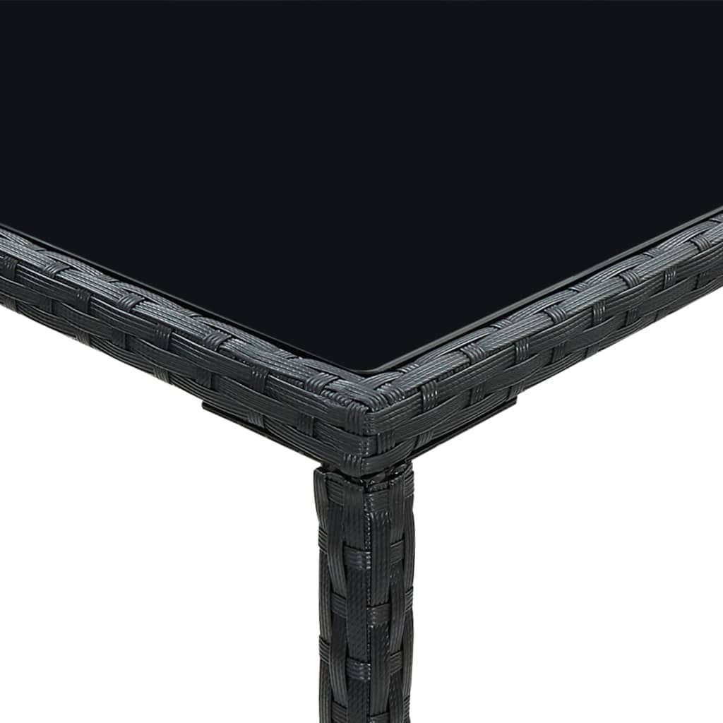 barsæt til haven 5 dele med hynder polyrattan sort