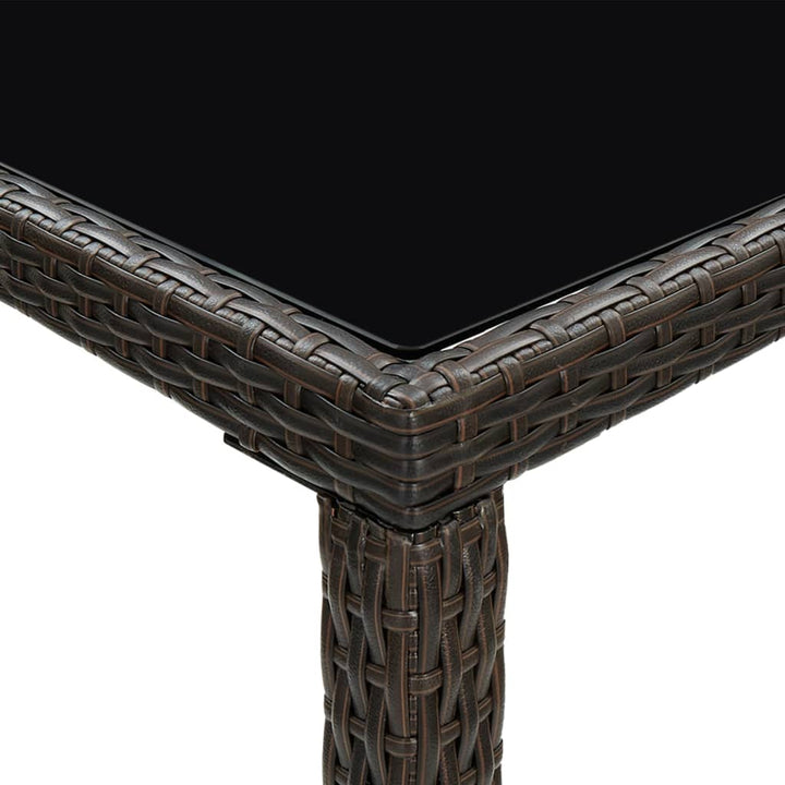 barsæt til haven 7 dele med hynder polyrattan brun