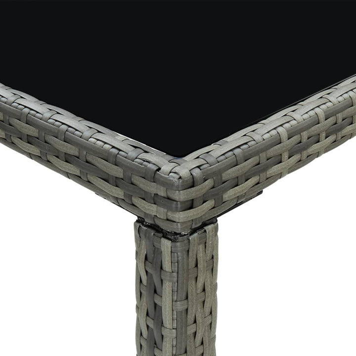 barsæt til haven 7 dele med hynder polyrattan grå