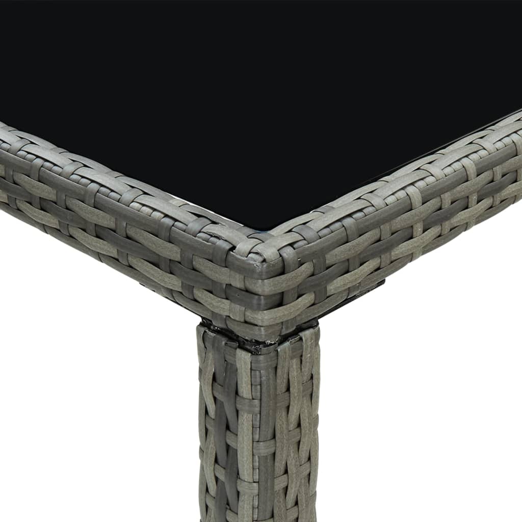 barsæt til haven 9 dele med hynder polyrattan grå