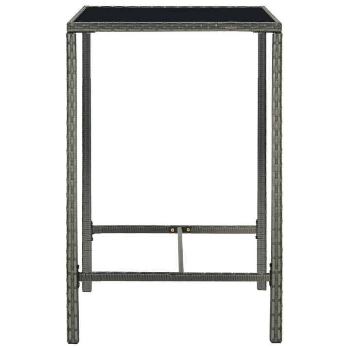 barsæt til haven 3 dele med hynder polyrattan grå