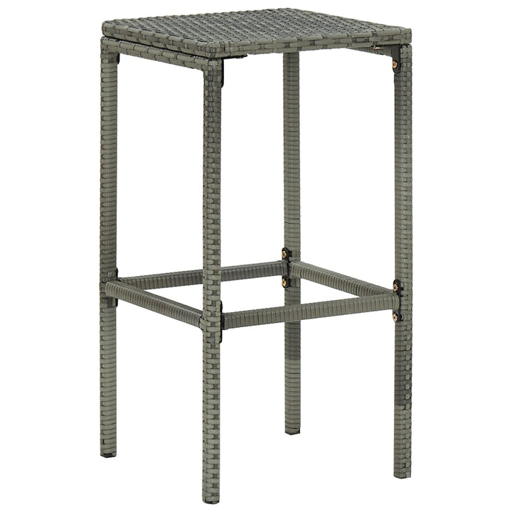 havebarsæt 5 dele med hynder polyrattan grå