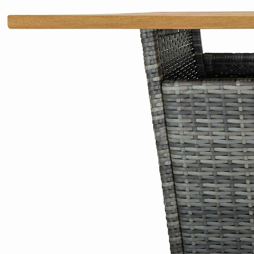 havebarsæt 5 dele med hynder polyrattan grå