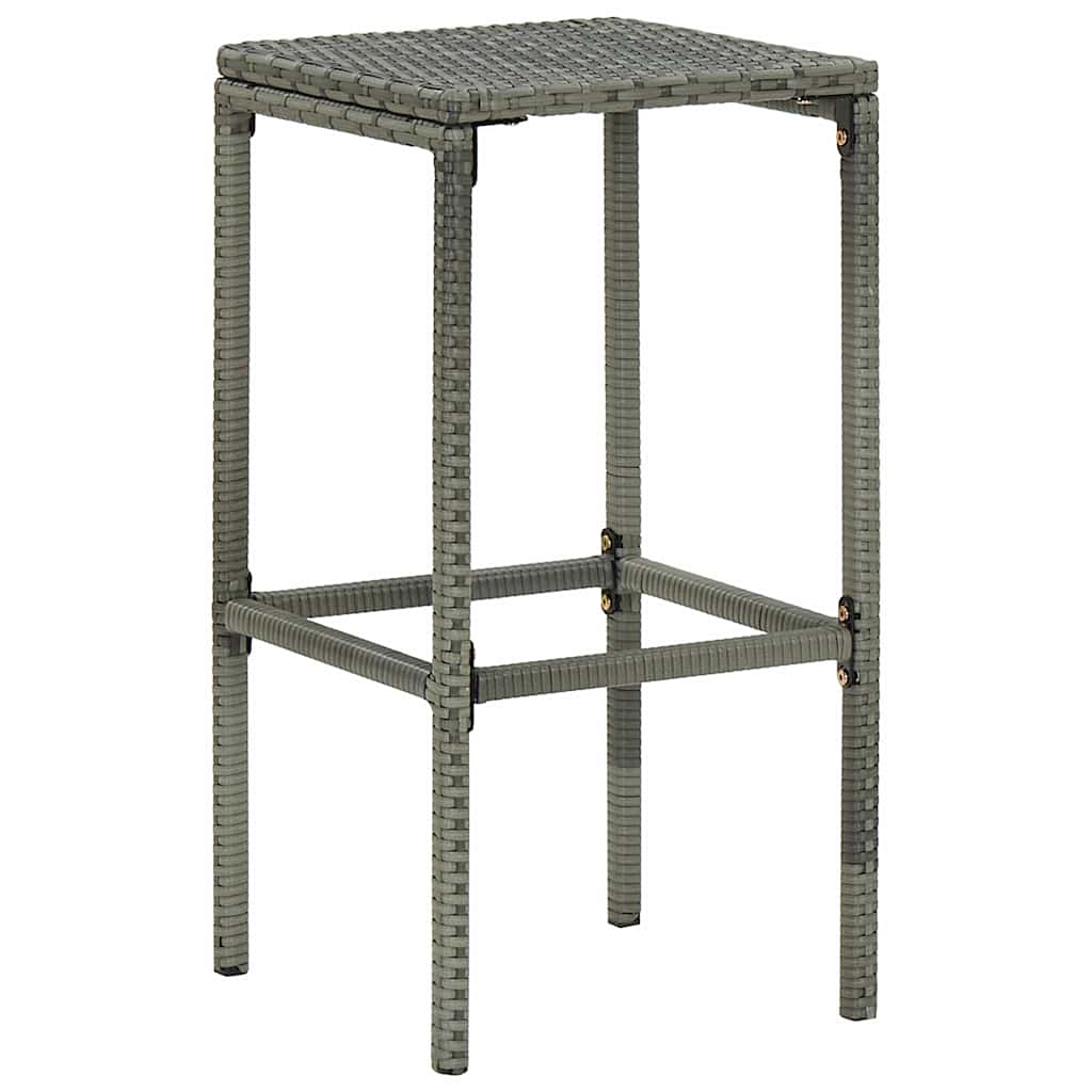 havebarsæt 5 dele med hynder polyrattan grå