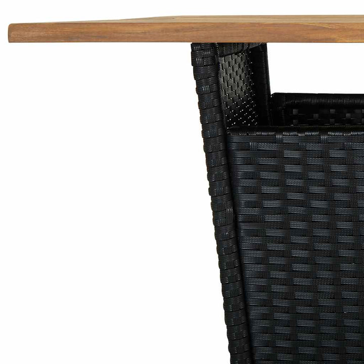 barsæt til haven 9 dele med hynder polyrattan sort
