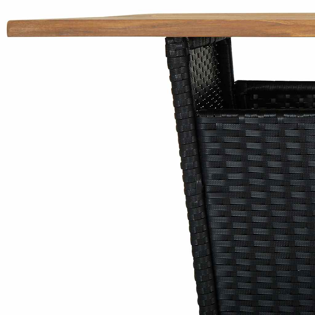 barsæt til haven 9 dele med hynder polyrattan sort