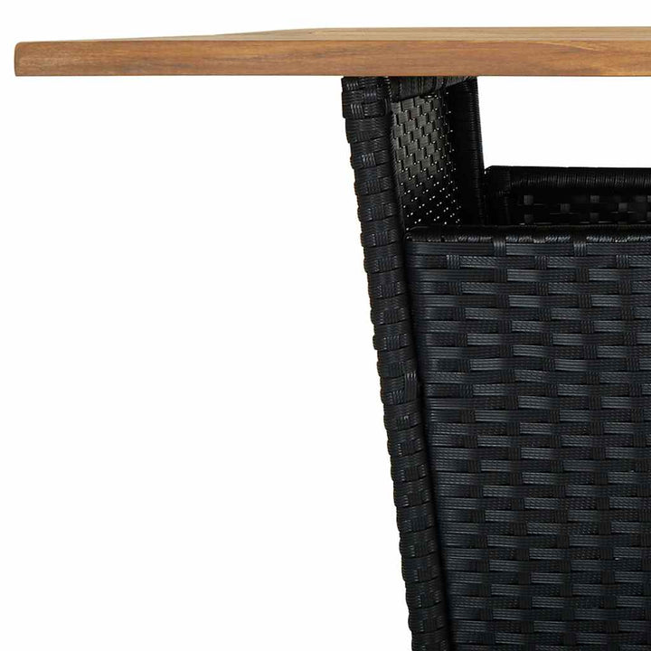 barsæt til haven 9 dele med hynder polyrattan sort