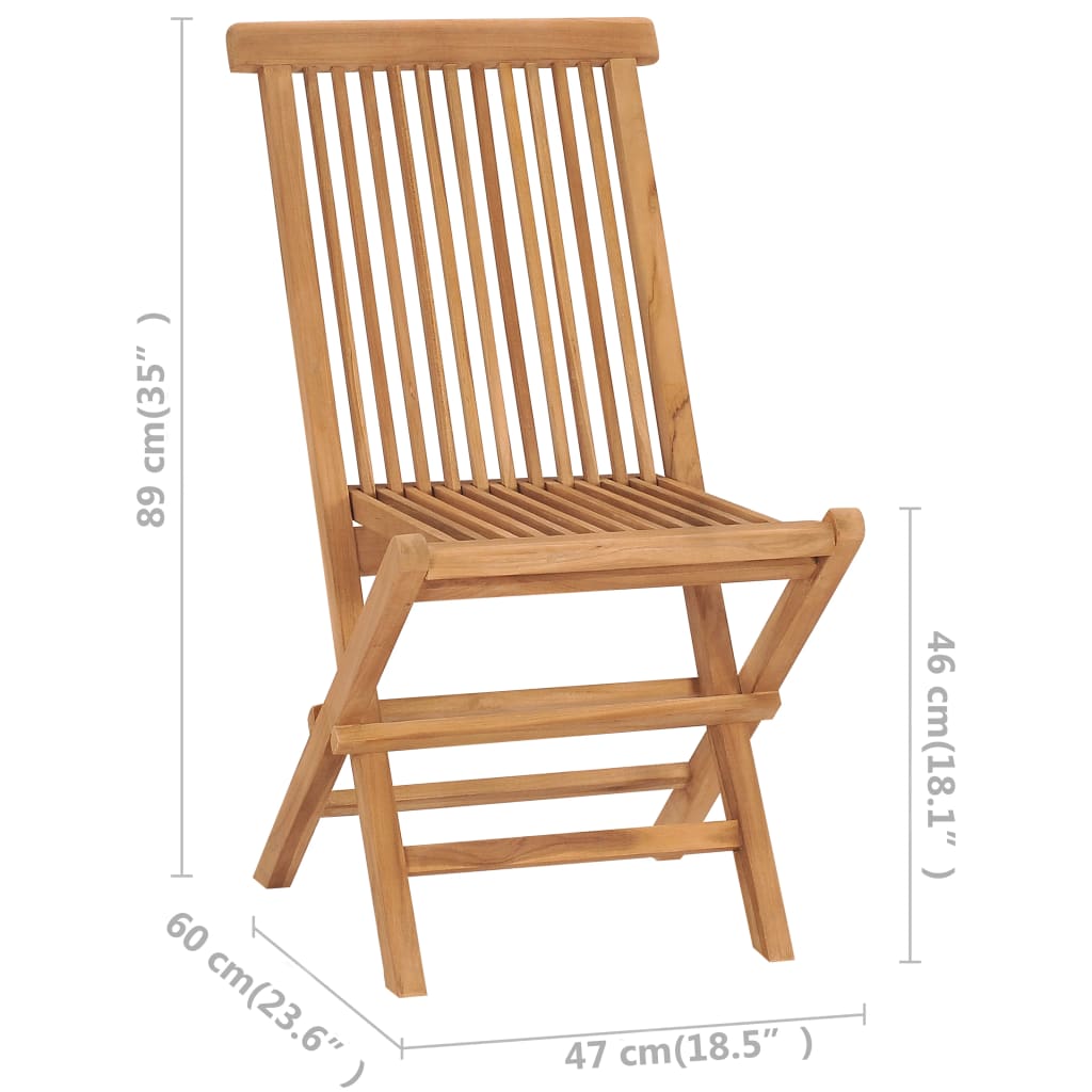 havestole med beige hynder 2 stk. massivt teaktræ