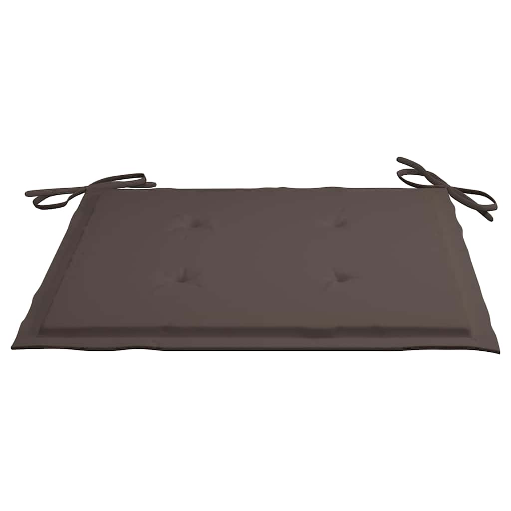 Klapstole med taupe hynder 6 stk. massivt teaktræ