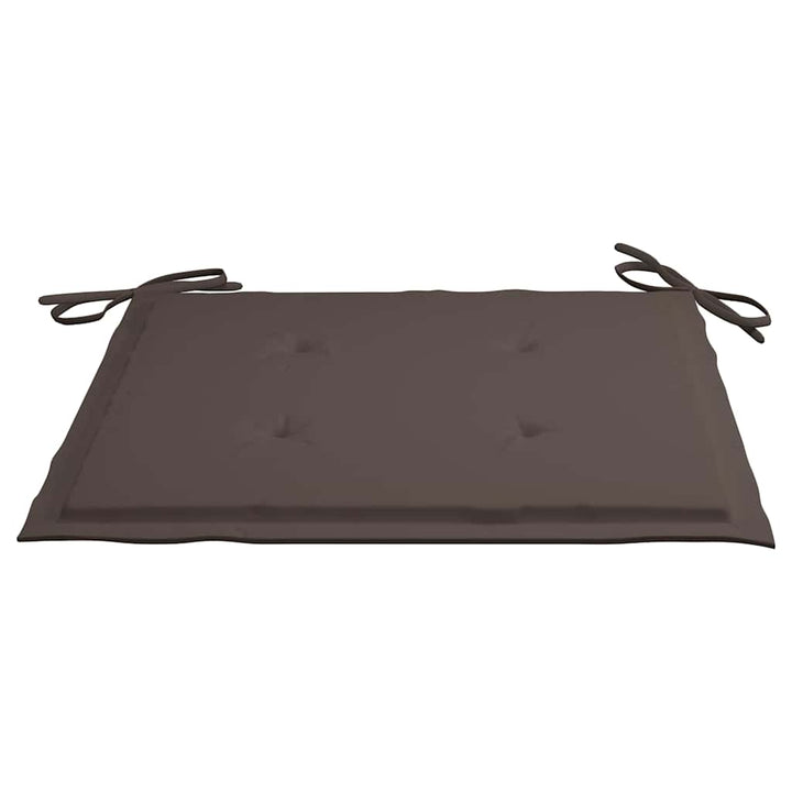 Klapstole med taupe hynder 6 stk. massivt teaktræ