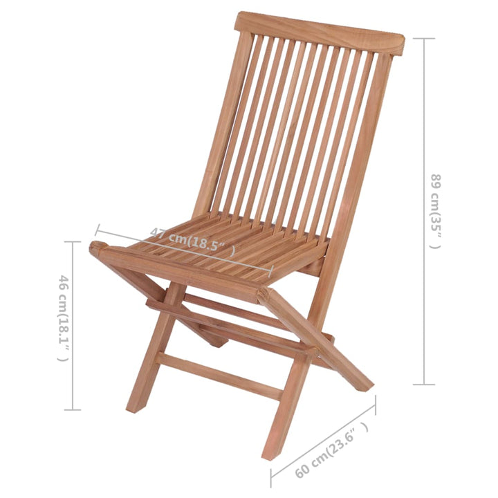 havestole med beige hynder 4 stk. massivt teaktræ