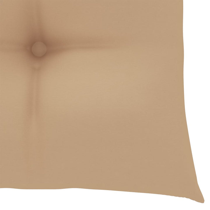 havestole med beige hynder 4 stk. massivt teaktræ