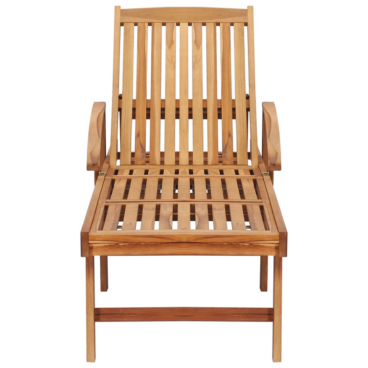 liggestol med bord og hynde massivt teaktræ