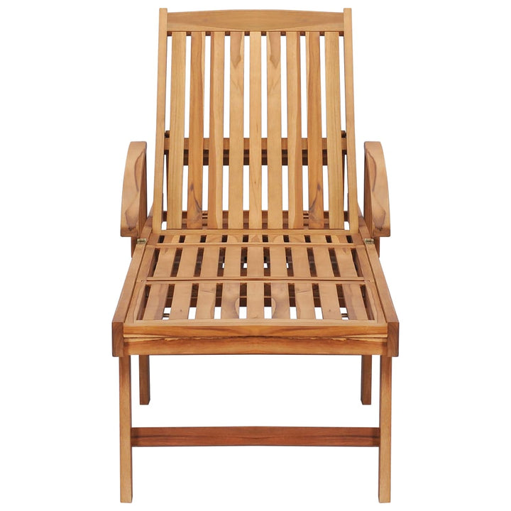 liggestol med bord og hynde massivt teaktræ