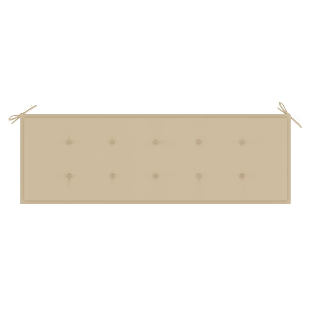 havebænk med hynde 159 cm stabelbar massivt teaktræ