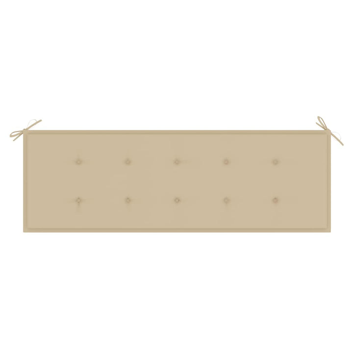 havebænk med hynde 159 cm stabelbar massivt teaktræ